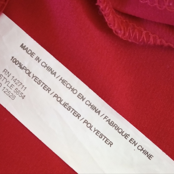 Eloquii Shirt, Size 22, Red Blouse, Night out, Party wear,  Bright, tied wrist, - Picture 6 of 11